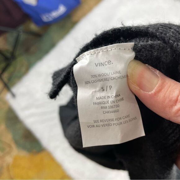 Vince Tricolor Colorblock Cashmere Wool Blend Turtleneck Sweater - Picture 8 of 8